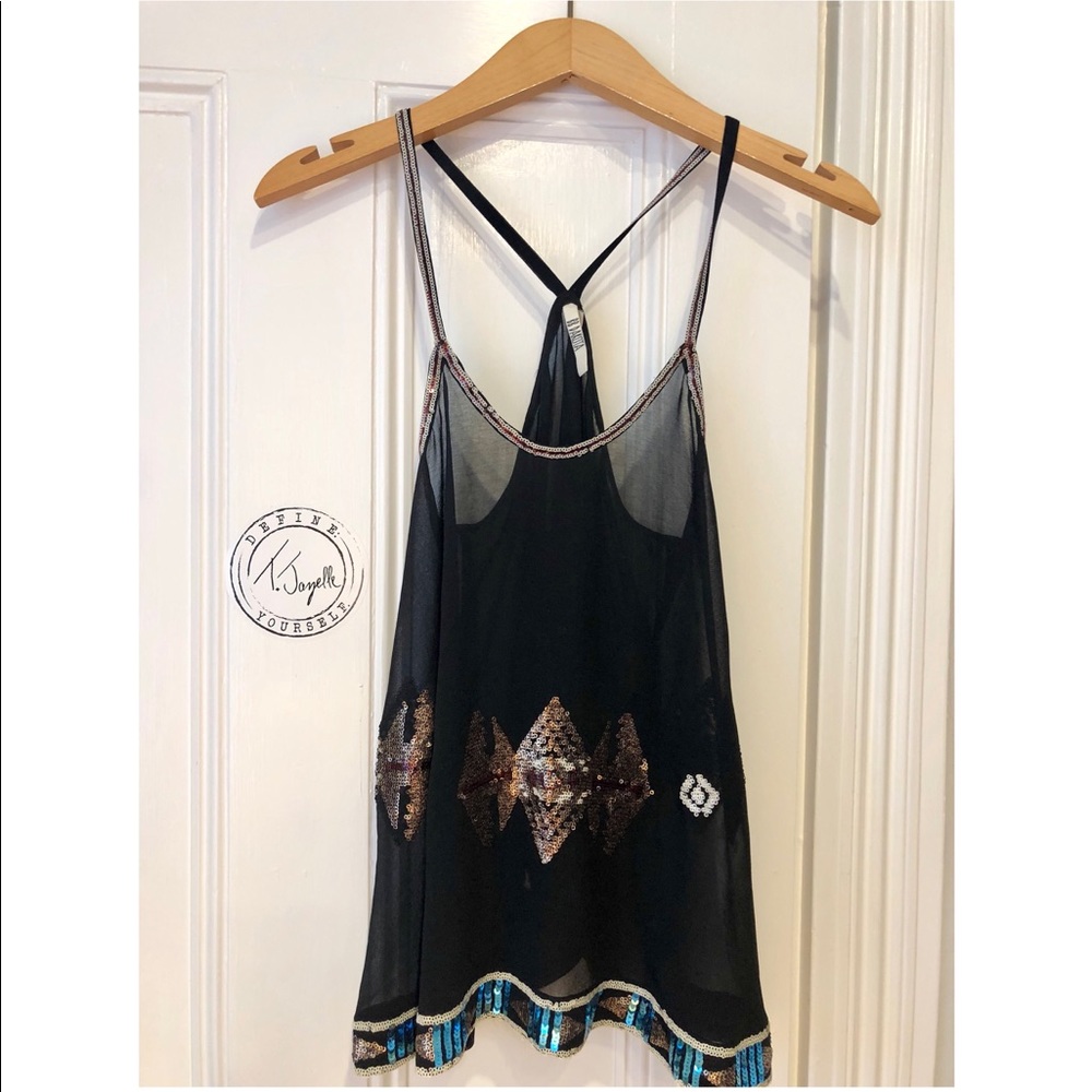 BB Dakota sheer sequin tank